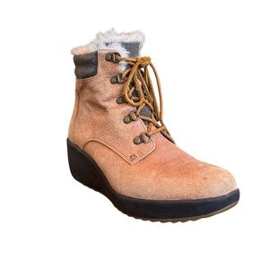 SPERRY | Luca Peak Waterproof Wedge Boots Women's, Dark Tan, Zip, Ankle, Size 9M